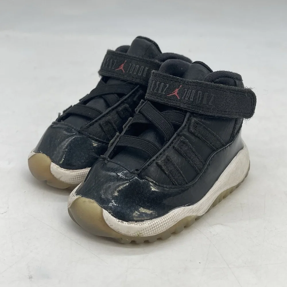 Nike Air Jordan XI Shoes Baby 4c 11 72-10 2015 Black White Retro 378040-002